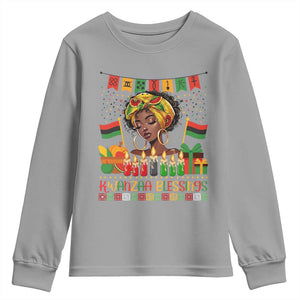 Kwanzaa Blessings African Woman Youth Sweatshirt Umoja Seven Principles Family Gift TS12 Sport Gray Print Your Wear