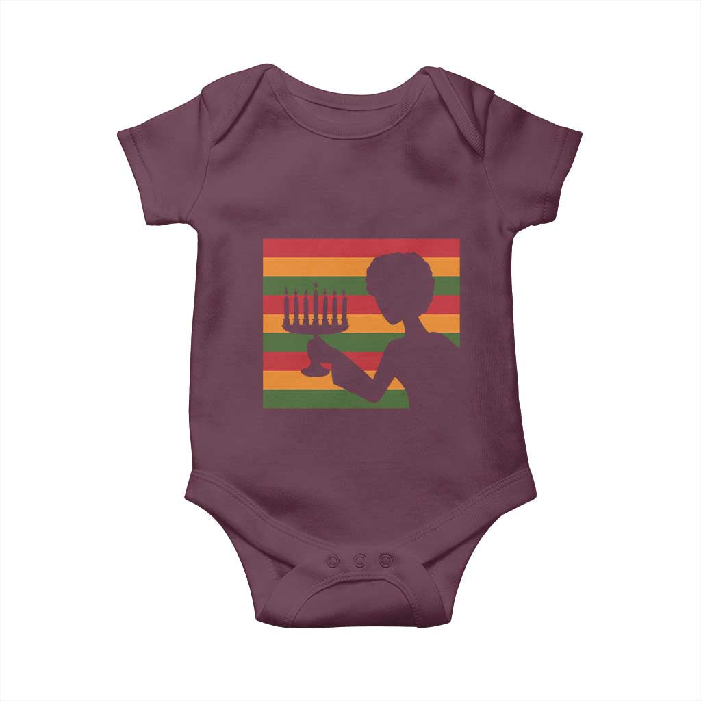 Kwanzaa Umoja Family African Woman Seven Principles Gift Baby Onesie TS12 Maroon Print Your Wear