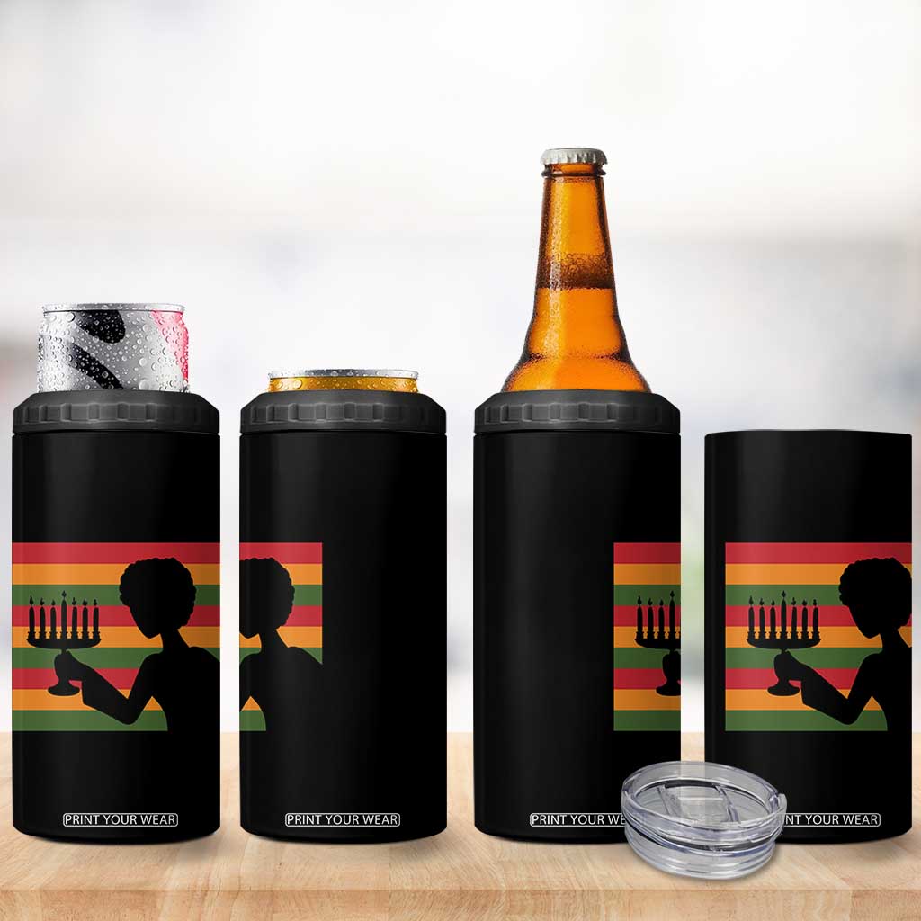 Kwanzaa Umoja Family African Woman Seven Principles Gift 4 in 1 Can Cooler Tumbler - Print Your Wear