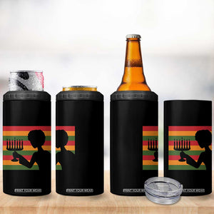 Kwanzaa Umoja Family African Woman Seven Principles Gift 4 in 1 Can Cooler Tumbler - Print Your Wear
