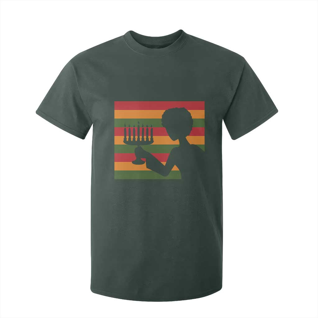Kwanzaa Umoja Family African Woman Seven Principles Gift T Shirt For Kid TS12 Dark Forest Green Print Your Wear