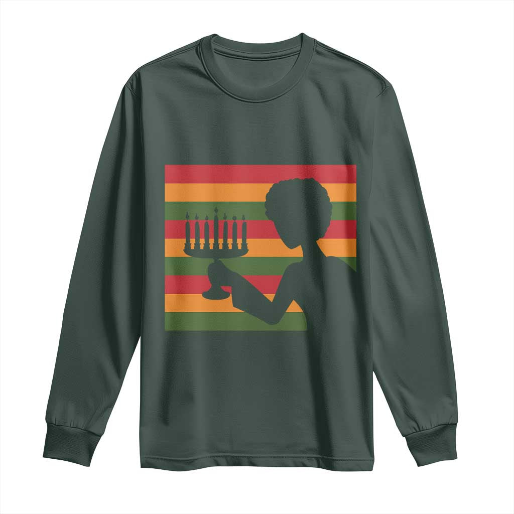 Kwanzaa Umoja Family African Woman Seven Principles Gift Long Sleeve Shirt TS12 Dark Forest Green Print Your Wear