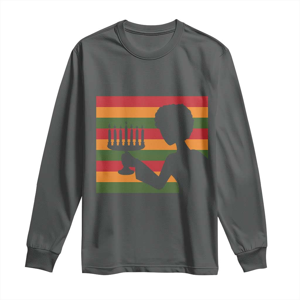 Kwanzaa Umoja Family African Woman Seven Principles Gift Long Sleeve Shirt TS12 Dark Heather Print Your Wear