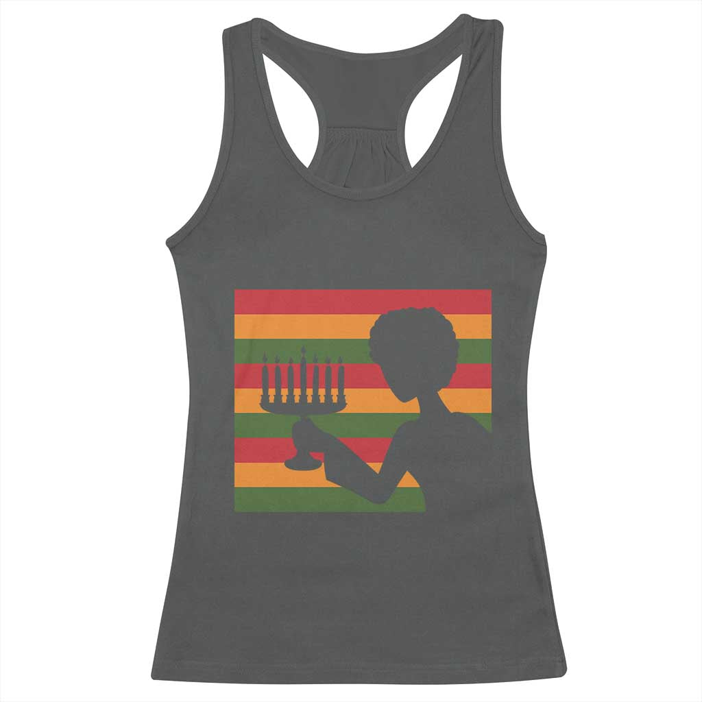 Kwanzaa Umoja Family African Woman Seven Principles Gift Racerback Tank Top TS12 Dark Heather Print Your Wear