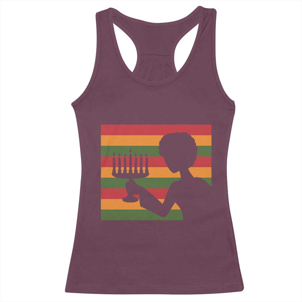 Kwanzaa Umoja Family African Woman Seven Principles Gift Racerback Tank Top TS12 Maroon Print Your Wear