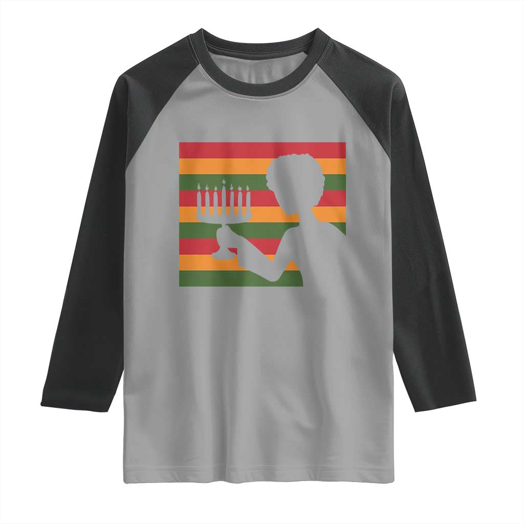 Kwanzaa Umoja Family African Woman Seven Principles Gift Raglan Shirt TS12 Sport Gray Black Print Your Wear