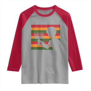 Kwanzaa Umoja Family African Woman Seven Principles Gift Raglan Shirt TS12 Sport Gray Red Print Your Wear