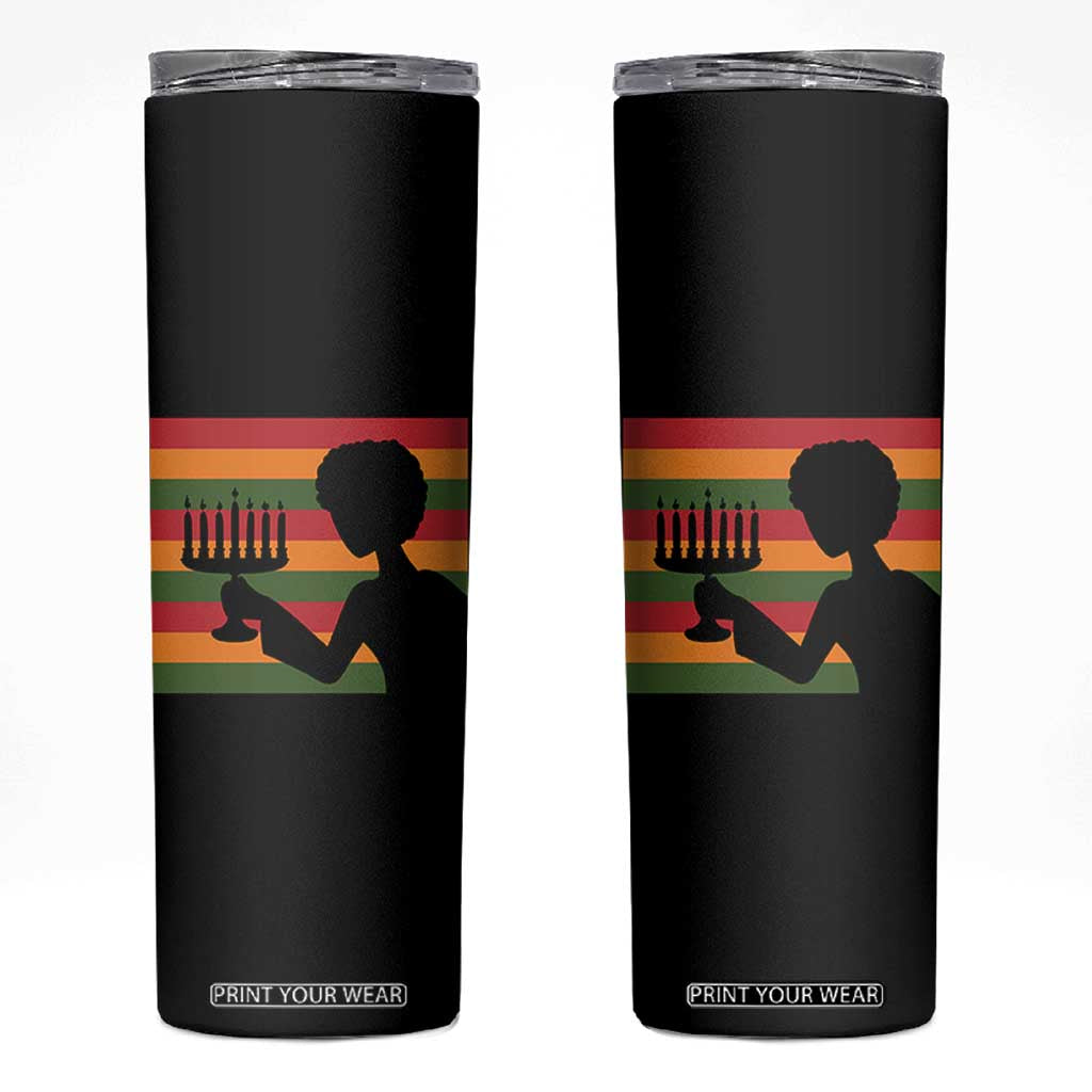 Kwanzaa Umoja Family African Woman Seven Principles Gift Skinny Tumbler TS12 Black Print Your Wear