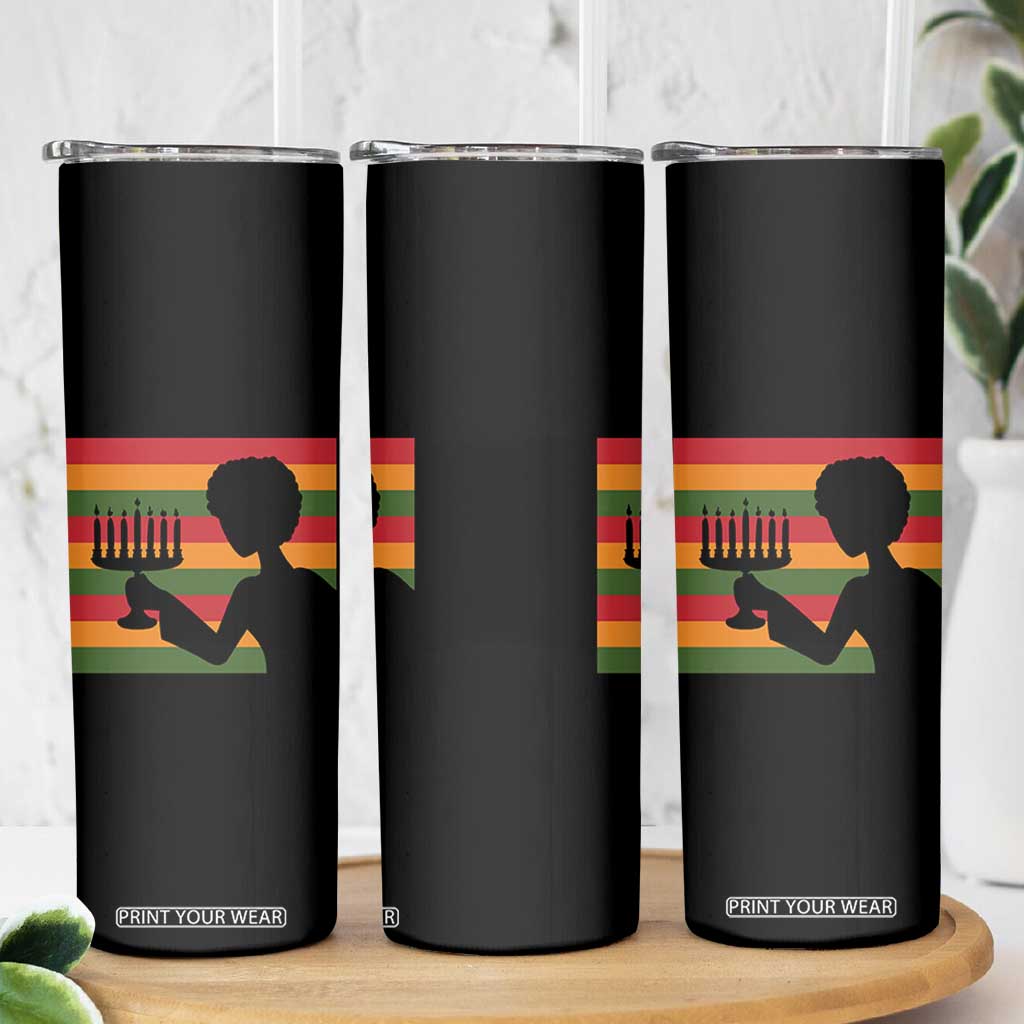 Kwanzaa Umoja Family African Woman Seven Principles Gift Skinny Tumbler - Print Your Wear