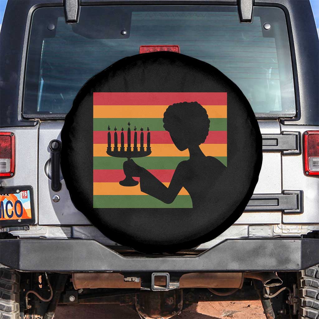 Kwanzaa Umoja Family African Woman Seven Principles Gift Spare Tire Cover TS12 No hole Black Print Your Wear