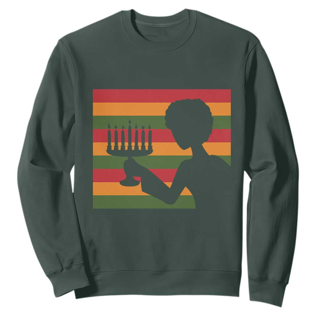 Kwanzaa Umoja Family African Woman Seven Principles Gift Sweatshirt TS12 Dark Forest Green Print Your Wear