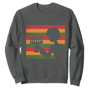 Kwanzaa Umoja Family African Woman Seven Principles Gift Sweatshirt TS12 Dark Heather Print Your Wear