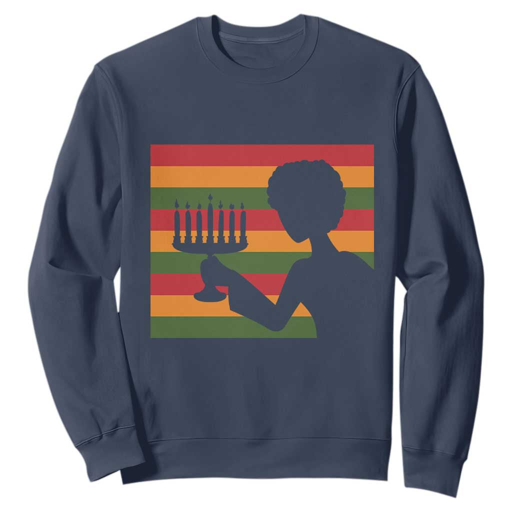 Kwanzaa Umoja Family African Woman Seven Principles Gift Sweatshirt TS12 Navy Print Your Wear
