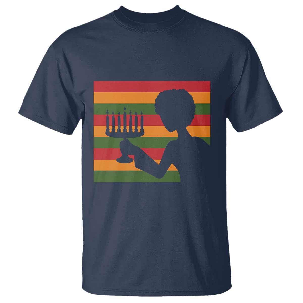 Kwanzaa Umoja Family African Woman Seven Principles Gift T Shirt TS12 Navy Print Your Wear