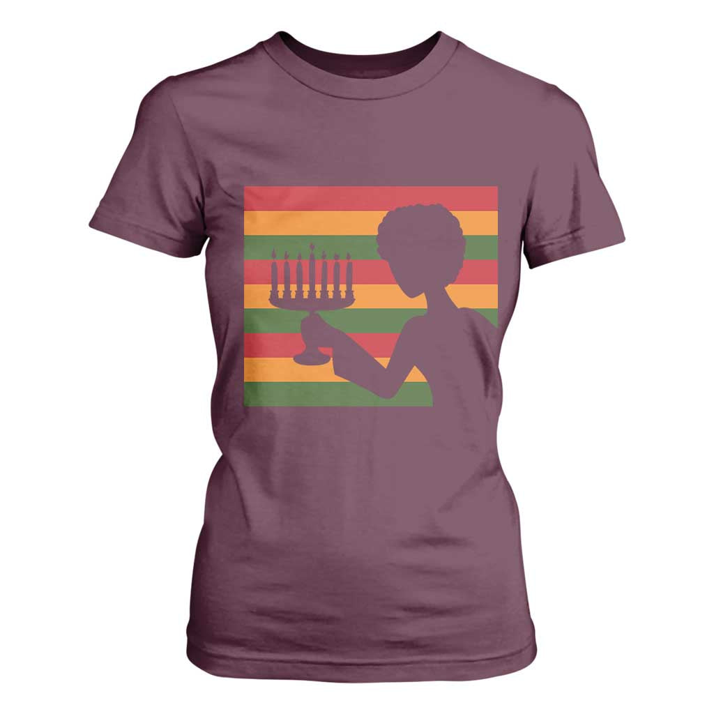 Kwanzaa Umoja Family African Woman Seven Principles Gift T Shirt For Women TS12 Maroon Print Your Wear