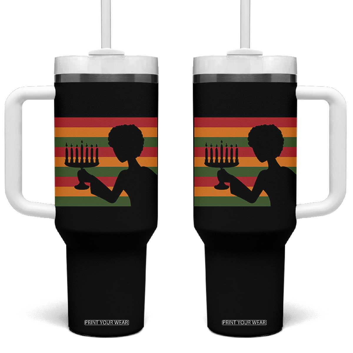 Kwanzaa Umoja Family African Woman Seven Principles Gift Tumbler With Handle - Print Your Wear
