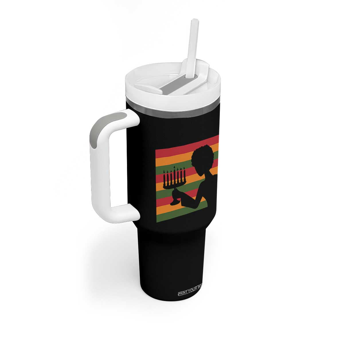 Kwanzaa Umoja Family African Woman Seven Principles Gift Tumbler With Handle - Print Your Wear
