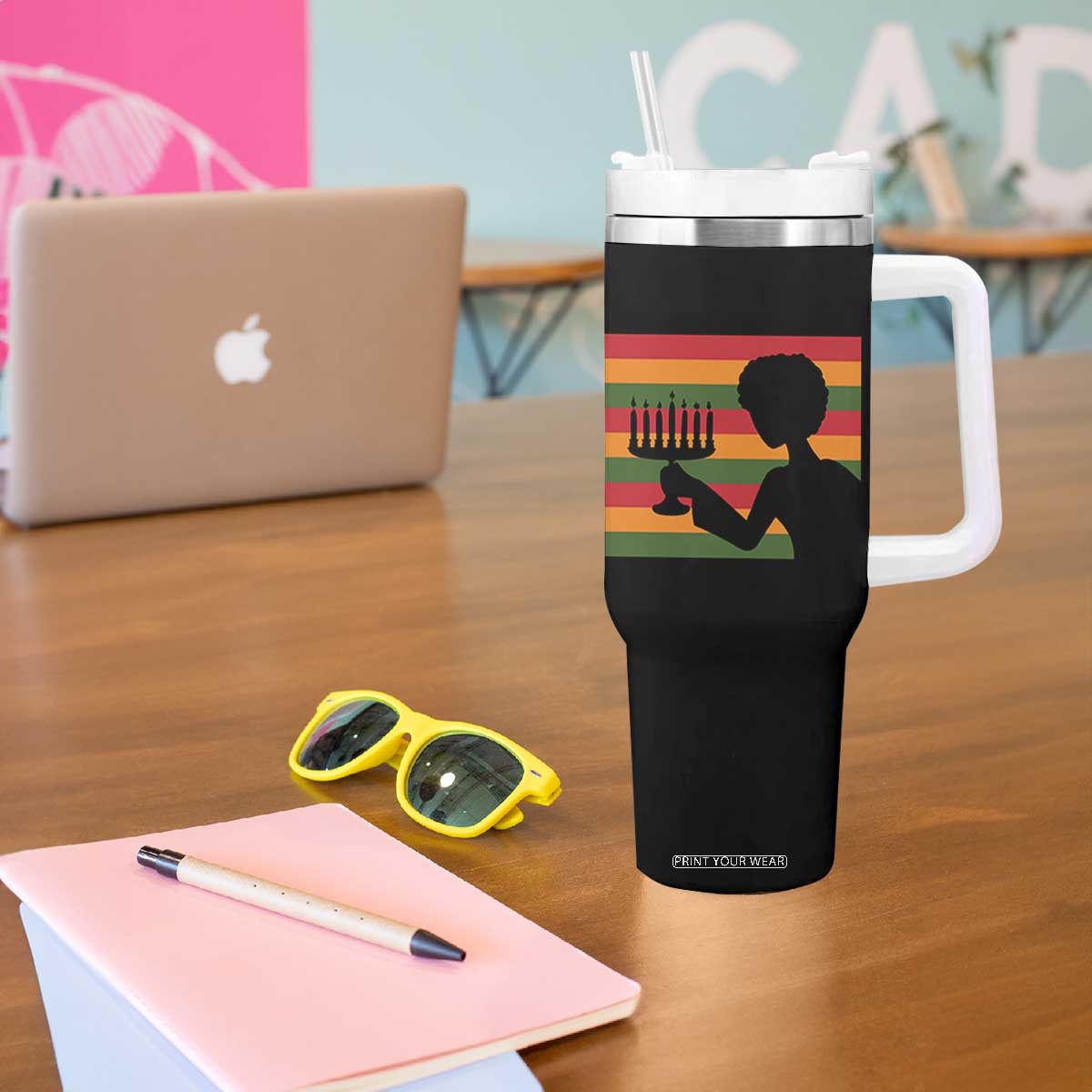 Kwanzaa Umoja Family African Woman Seven Principles Gift Tumbler With Handle - Print Your Wear