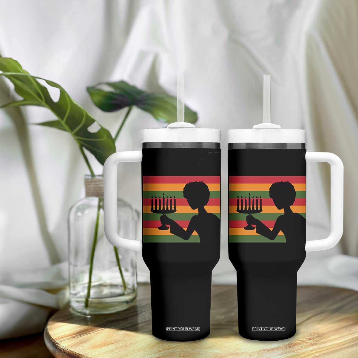 Kwanzaa Umoja Family African Woman Seven Principles Gift Tumbler With Handle - Print Your Wear