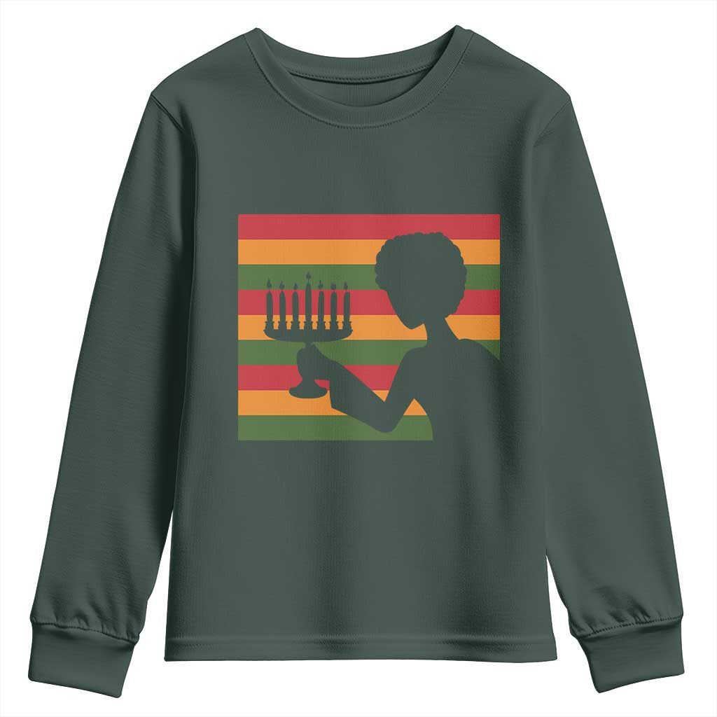 Kwanzaa Umoja Family African Woman Seven Principles Gift Youth Sweatshirt TS12 Dark Forest Green Print Your Wear