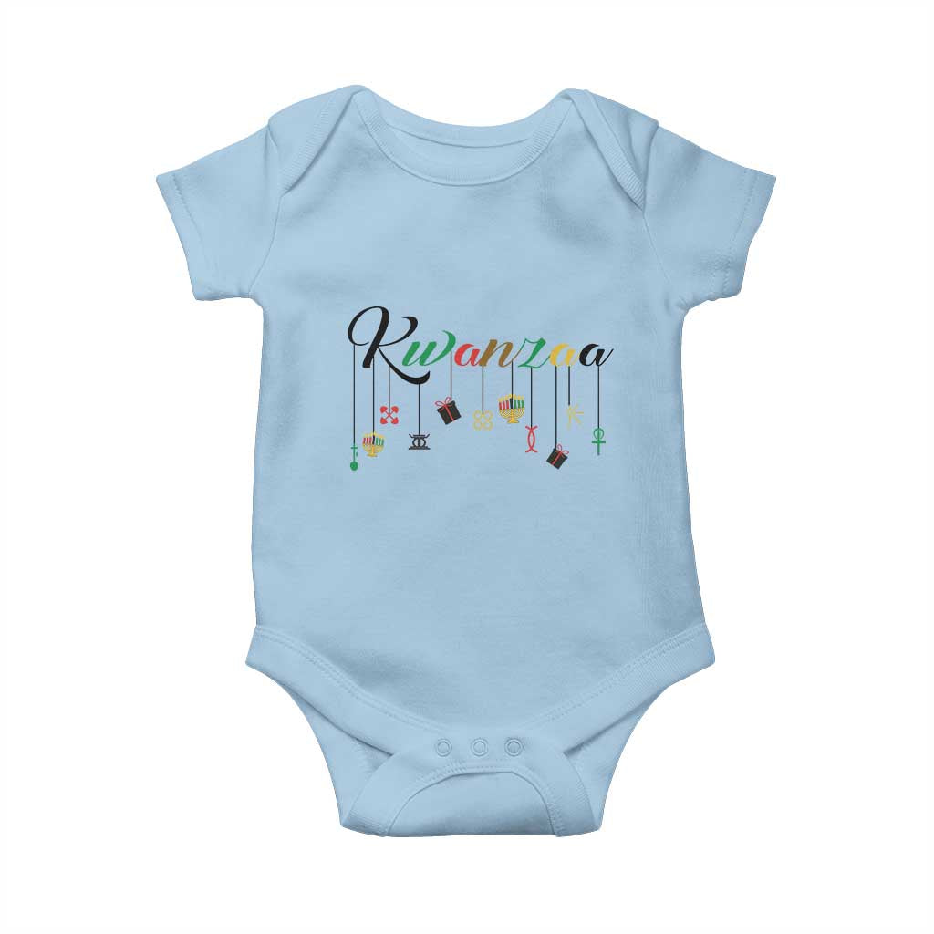 Kwanzaa Baby Onesie Lights Of Unity Seven Principles Heritage Gift TS12 Light Blue Print Your Wear