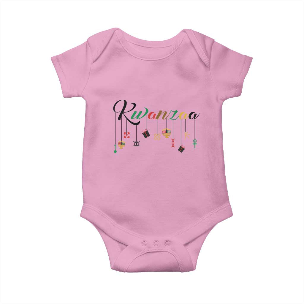Kwanzaa Baby Onesie Lights Of Unity Seven Principles Heritage Gift TS12 Light Pink Print Your Wear