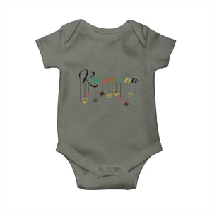 Kwanzaa Baby Onesie Lights Of Unity Seven Principles Heritage Gift TS12 Military Green Print Your Wear