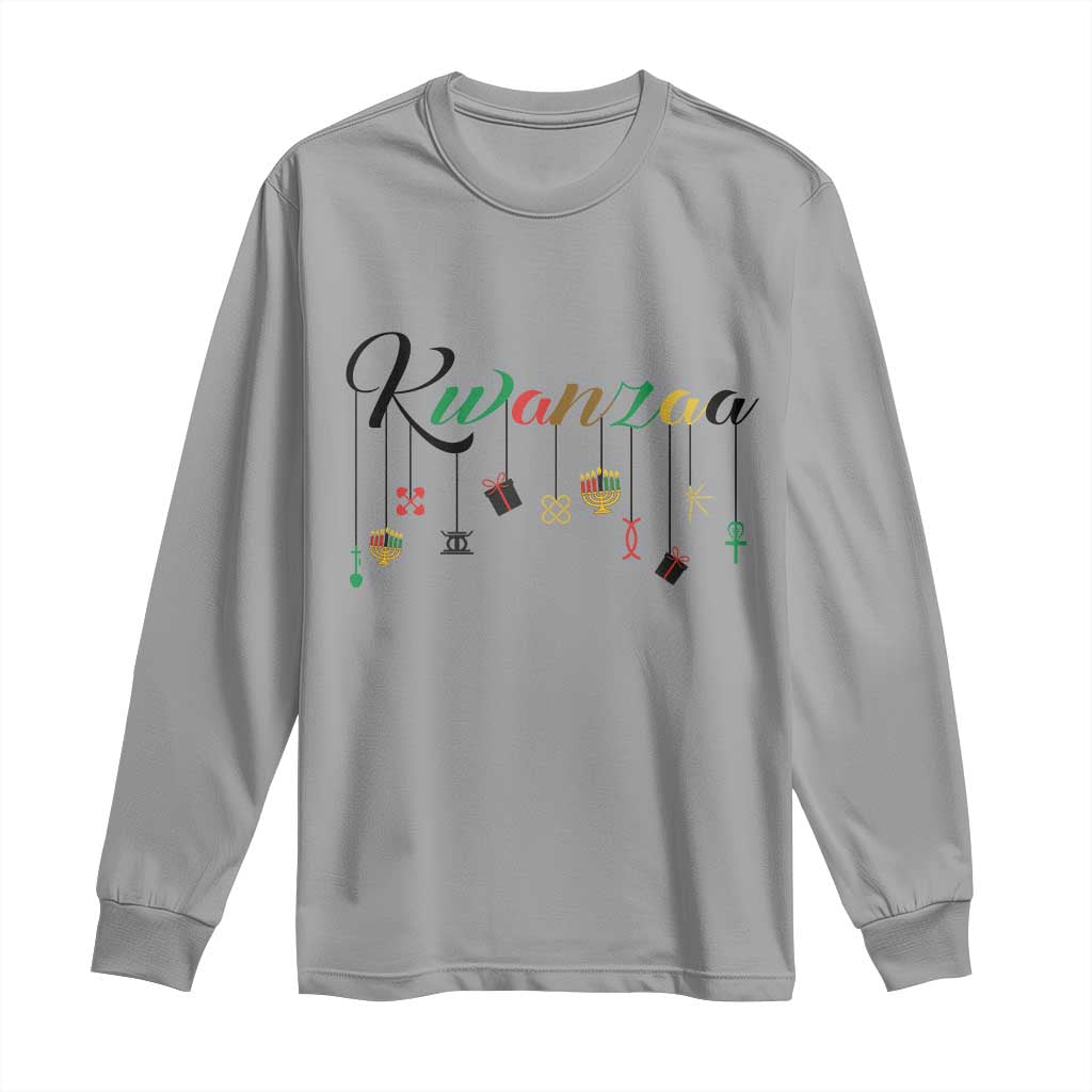 Kwanzaa Long Sleeve Shirt Lights Of Unity Seven Principles Heritage Gift TS12 Sport Gray Print Your Wear