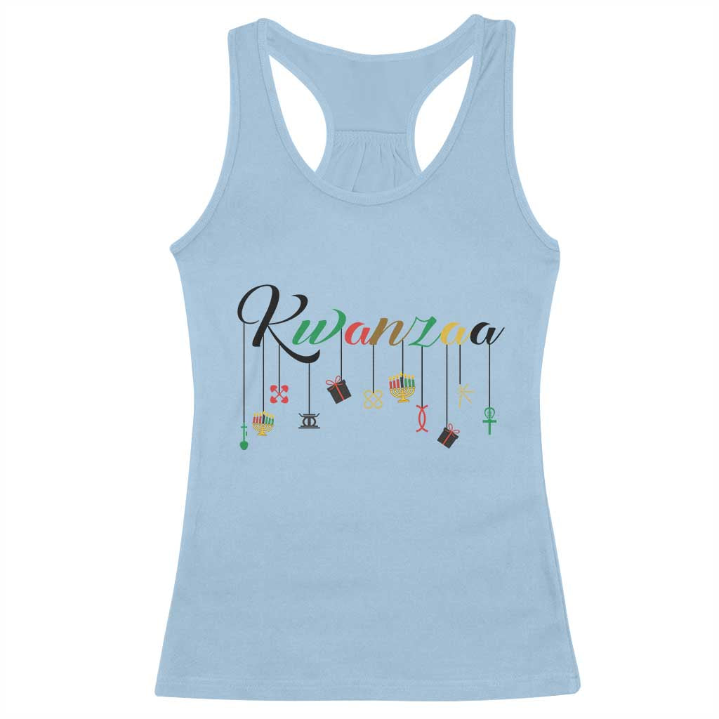 Kwanzaa Racerback Tank Top Lights Of Unity Seven Principles Heritage Gift TS12 Light Blue Print Your Wear