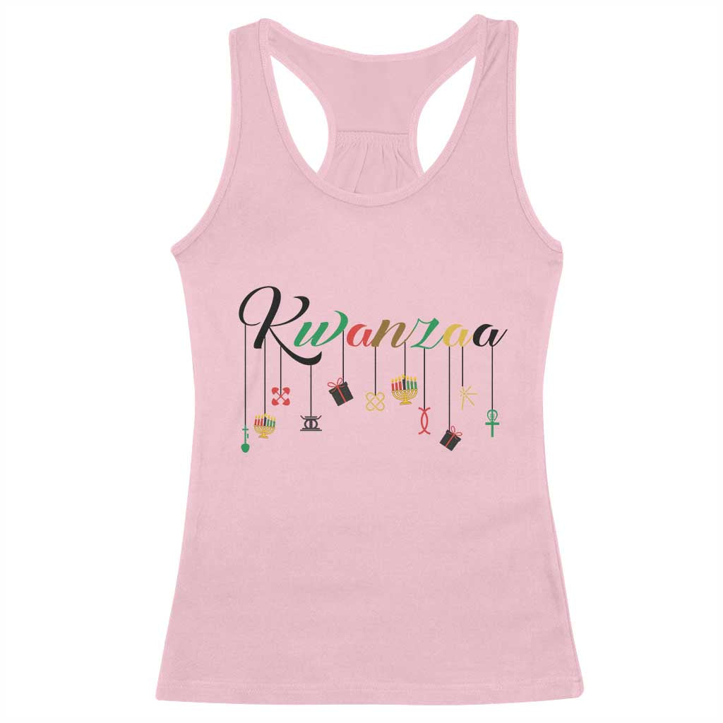 Kwanzaa Racerback Tank Top Lights Of Unity Seven Principles Heritage Gift TS12 Light Pink Print Your Wear