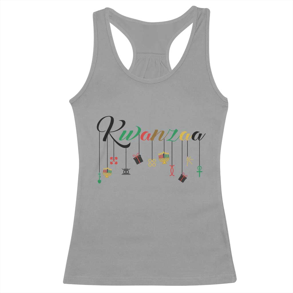 Kwanzaa Racerback Tank Top Lights Of Unity Seven Principles Heritage Gift TS12 Sport Gray Print Your Wear