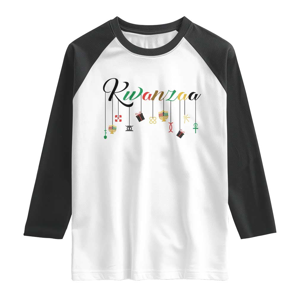 Kwanzaa Raglan Shirt Lights Of Unity Seven Principles Heritage Gift TS12 White Black Print Your Wear