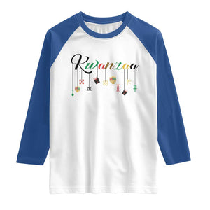 Kwanzaa Raglan Shirt Lights Of Unity Seven Principles Heritage Gift TS12 White Royal Print Your Wear