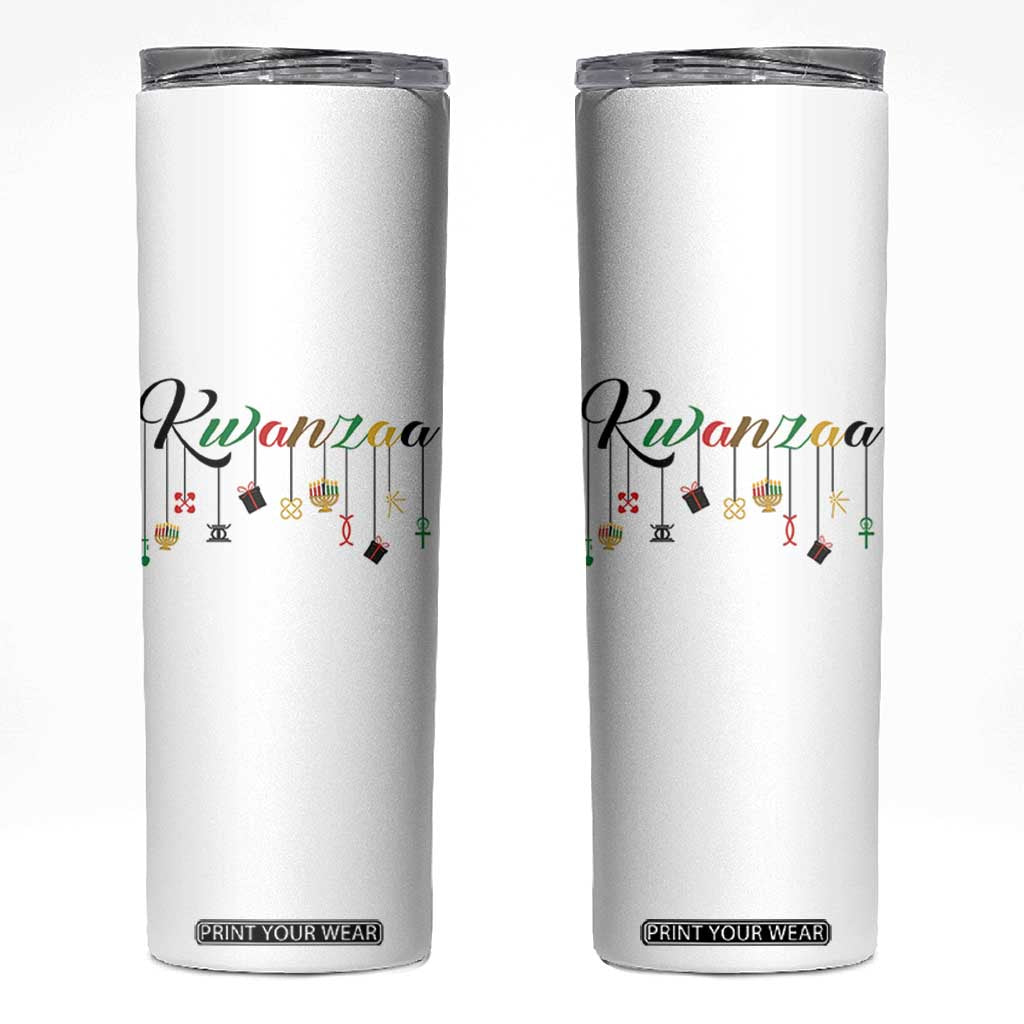 Kwanzaa Skinny Tumbler Lights Of Unity Seven Principles Heritage Gift TS12 White Print Your Wear