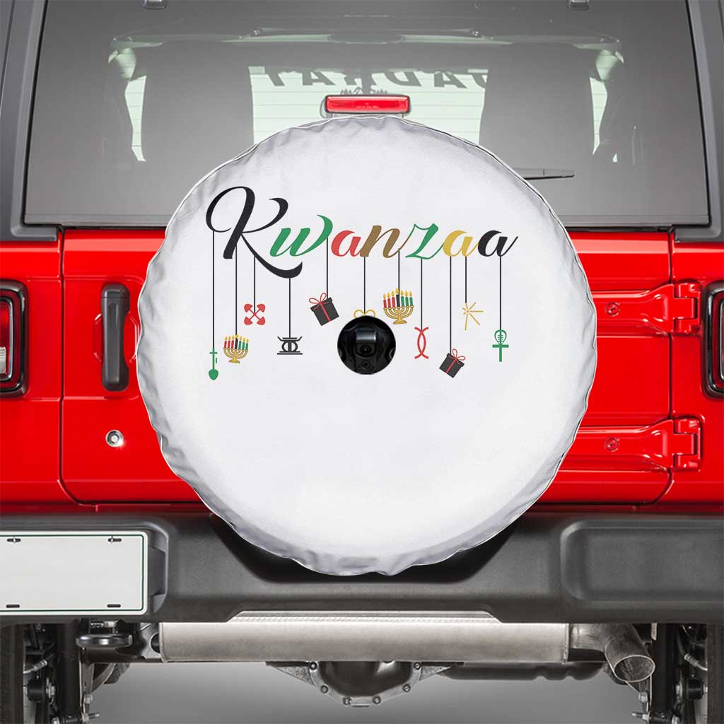 Kwanzaa Spare Tire Cover Lights Of Unity Seven Principles Heritage Gift TS12 White Print Your Wear