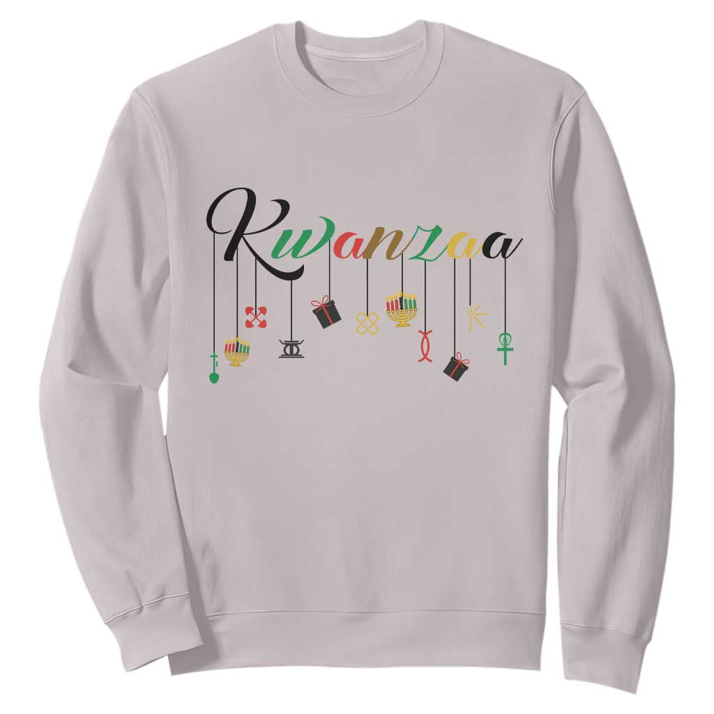 Kwanzaa Sweatshirt Lights Of Unity Seven Principles Heritage Gift TS12 Ice Gray Print Your Wear
