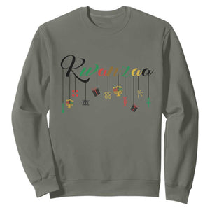 Kwanzaa Sweatshirt Lights Of Unity Seven Principles Heritage Gift TS12 Military Green Print Your Wear