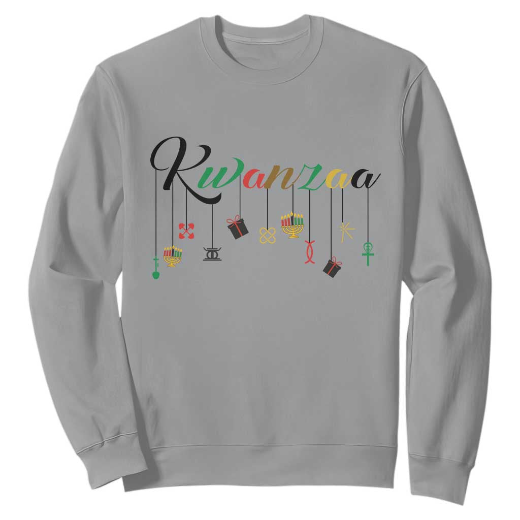 Kwanzaa Sweatshirt Lights Of Unity Seven Principles Heritage Gift TS12 Sport Gray Print Your Wear