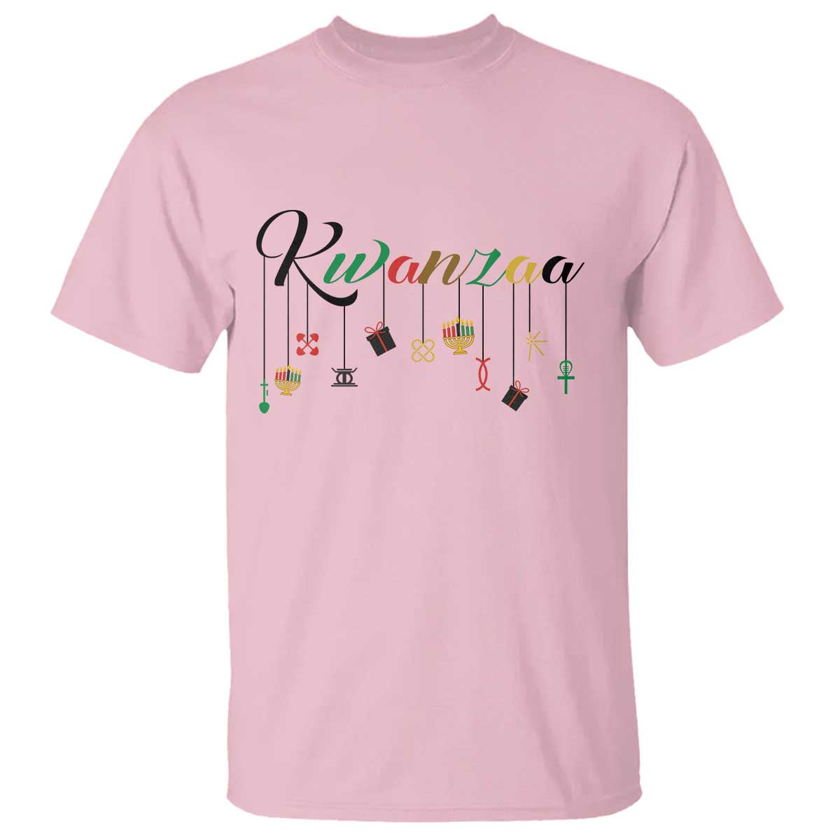 Kwanzaa T Shirt Lights Of Unity Seven Principles Heritage Gift TS12 Light Pink Print Your Wear