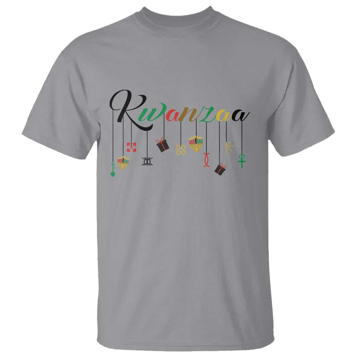 Kwanzaa T Shirt Lights Of Unity Seven Principles Heritage Gift TS12 Sport Gray Print Your Wear