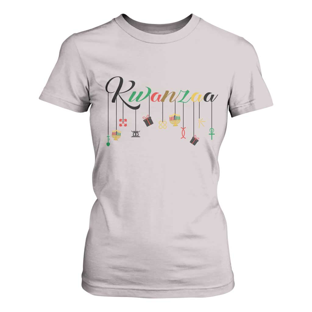 Kwanzaa T Shirt For Women Lights Of Unity Seven Principles Heritage Gift TS12 Ice Gray Print Your Wear