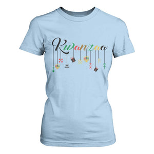 Kwanzaa T Shirt For Women Lights Of Unity Seven Principles Heritage Gift TS12 Light Blue Print Your Wear