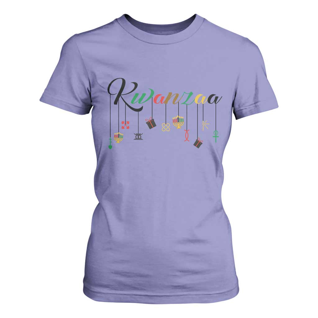 Kwanzaa T Shirt For Women Lights Of Unity Seven Principles Heritage Gift TS12 Violet Print Your Wear