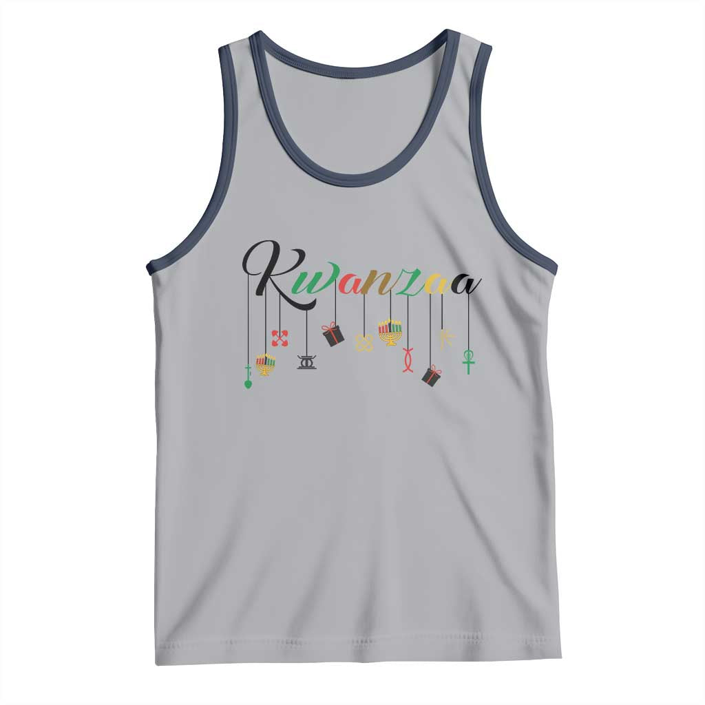 Kwanzaa Tank Top Lights Of Unity Seven Principles Heritage Gift TS12 Athletic Heather Navy Print Your Wear