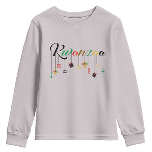 Kwanzaa Youth Sweatshirt Lights Of Unity Seven Principles Heritage Gift TS12 Ice Gray Print Your Wear