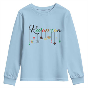 Kwanzaa Youth Sweatshirt Lights Of Unity Seven Principles Heritage Gift TS12 Light Blue Print Your Wear