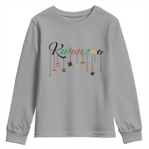 Kwanzaa Youth Sweatshirt Lights Of Unity Seven Principles Heritage Gift TS12 Sport Gray Print Your Wear