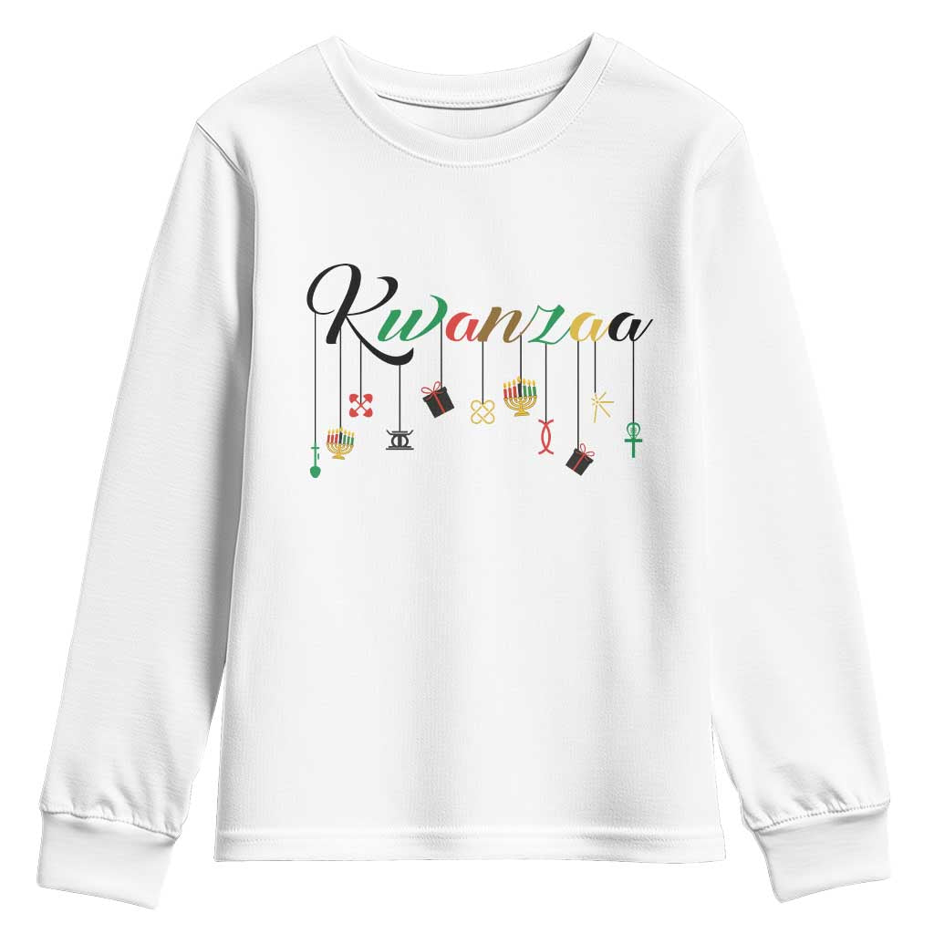 Kwanzaa Youth Sweatshirt Lights Of Unity Seven Principles Heritage Gift TS12 White Print Your Wear