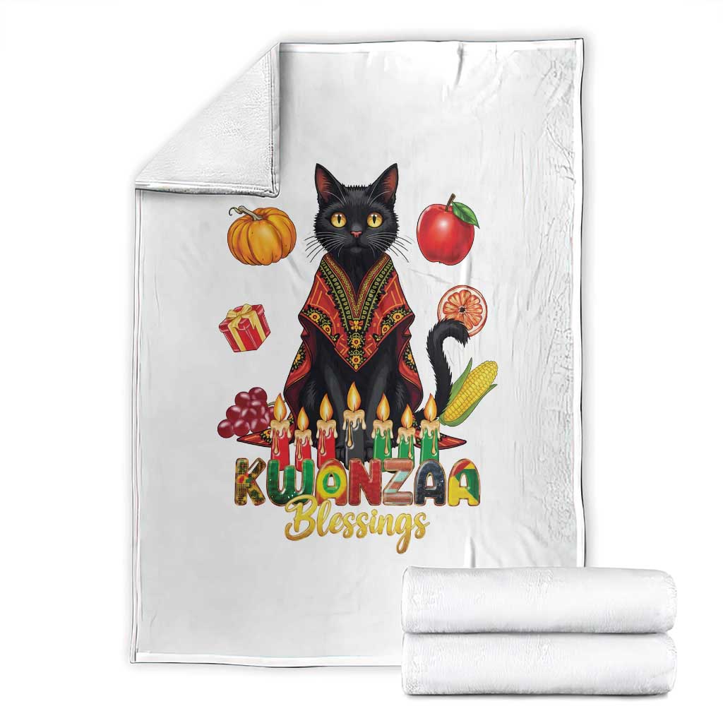 Kwanzaa Blessings Throw Blanket Funny Cat African Heritage Gift TS12 White Print Your Wear