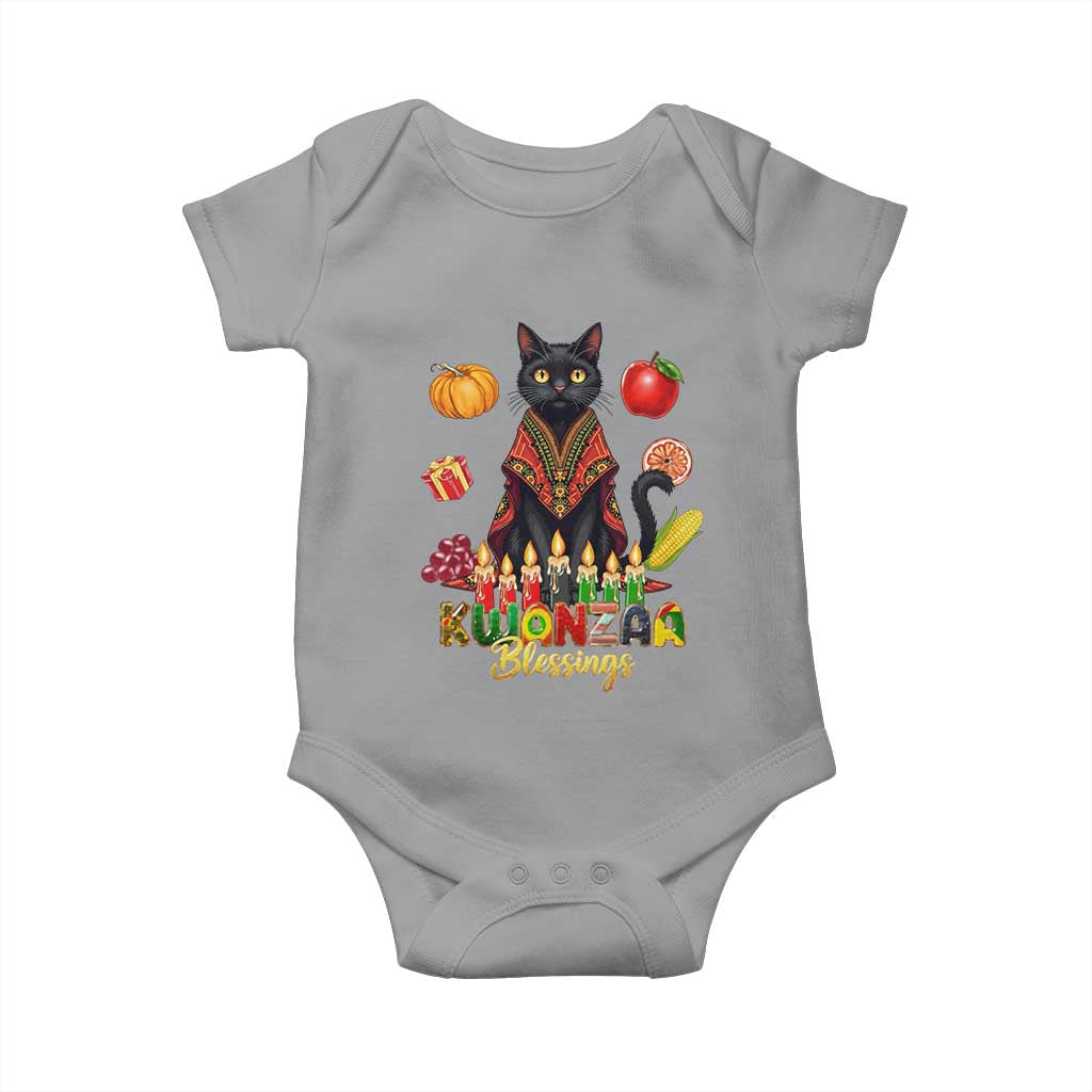 Kwanzaa Blessings Baby Onesie Funny Cat African Heritage Gift TS12 Sport Gray Print Your Wear